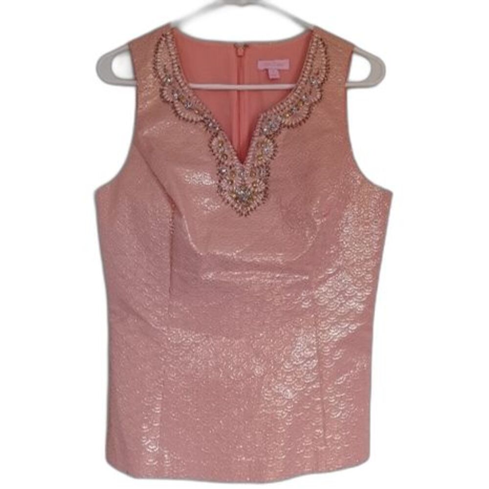 LILLY PULITZER TERRACE TOP METALLIC JACQUARD EMBELLISHED